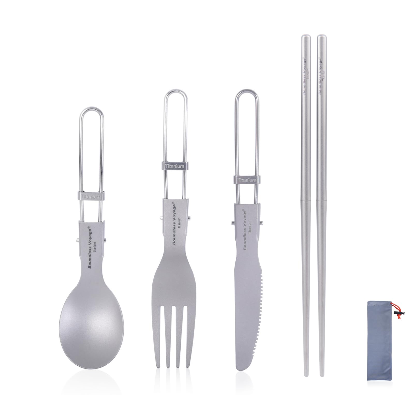 Amazon.co.jp: Boundless Voyage Titanium Spoon, Fork Knife